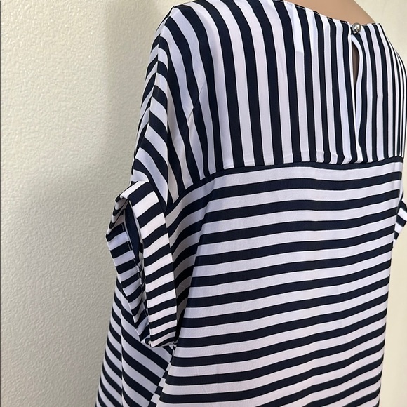 Christopher & Banks Navy and White Striped Women's Top - Picture 5 of 7